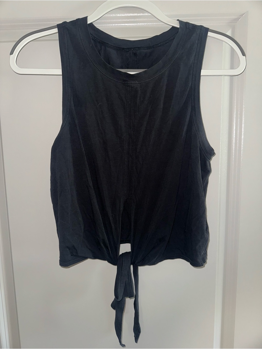 lululemon athletica Black Tie-Front Crop Tank